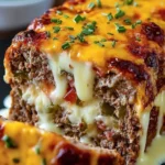 Cheesy Stuffed Meatloaf Delight First Image