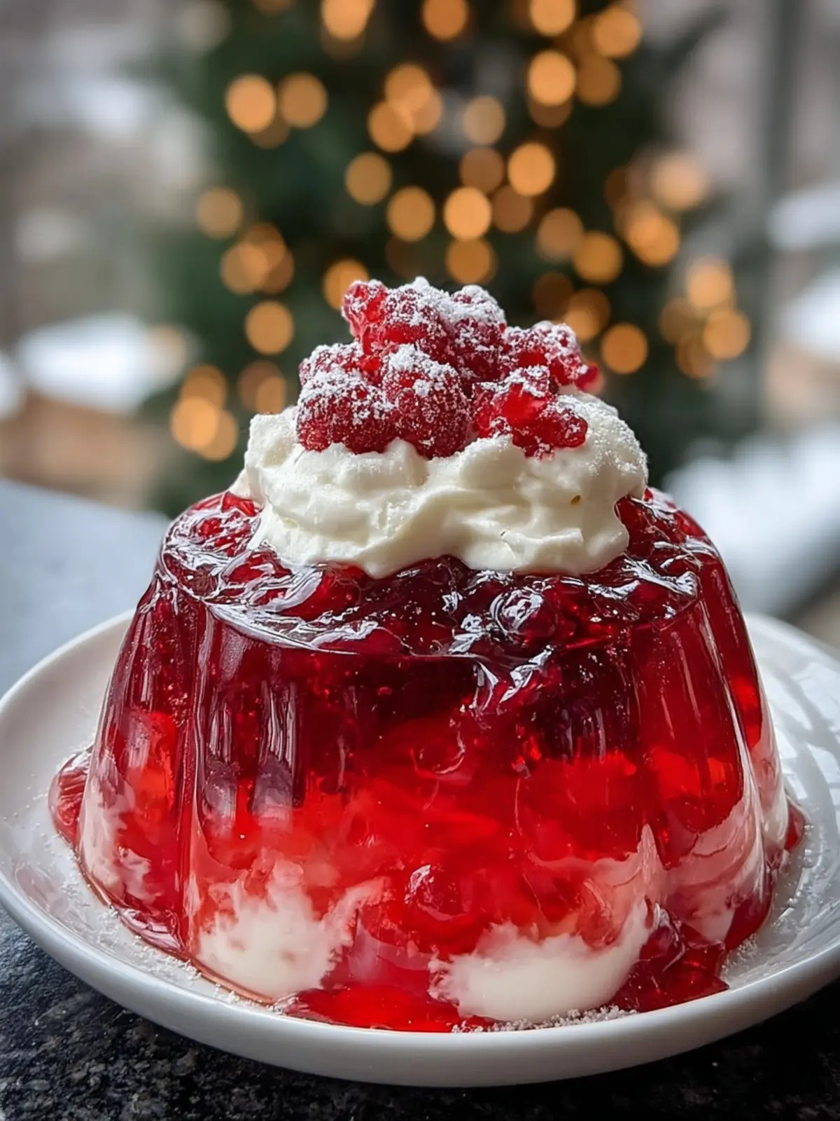 Festive Raspberry Jelly Dessert First Image