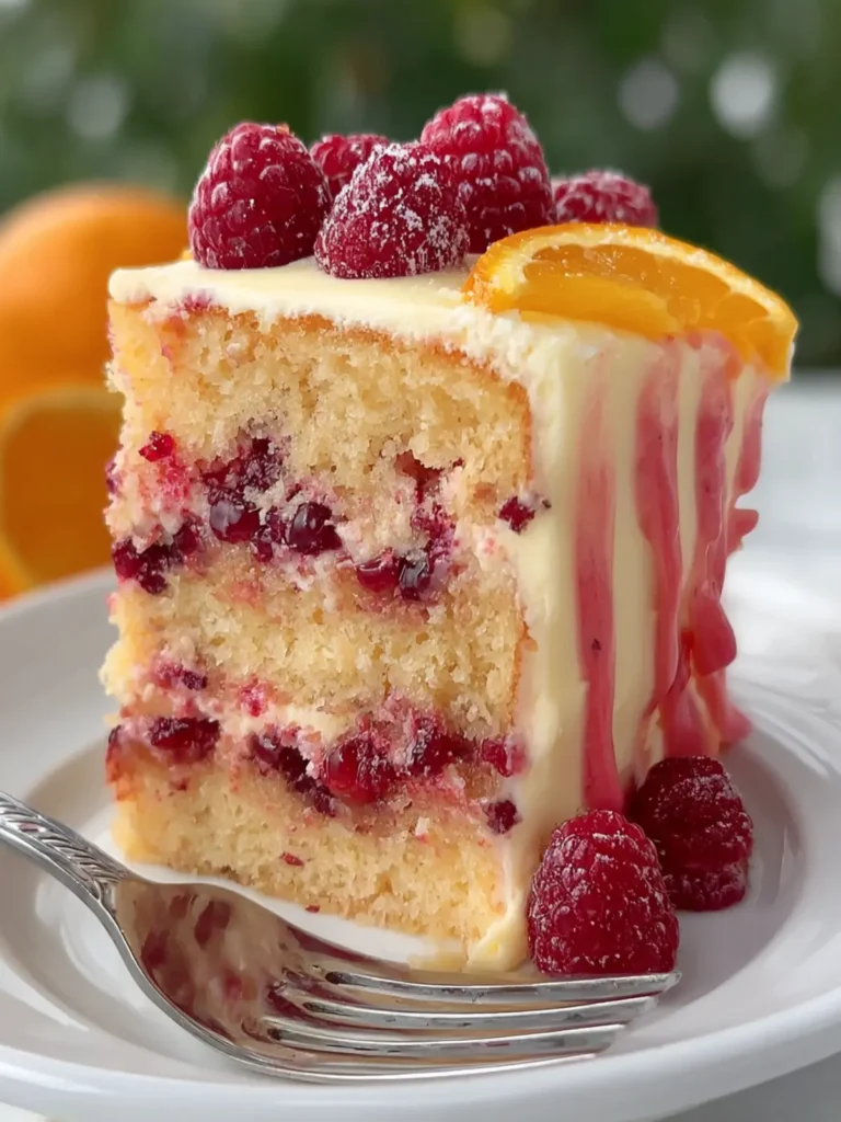 Orange Raspberry Layer Cake First Image