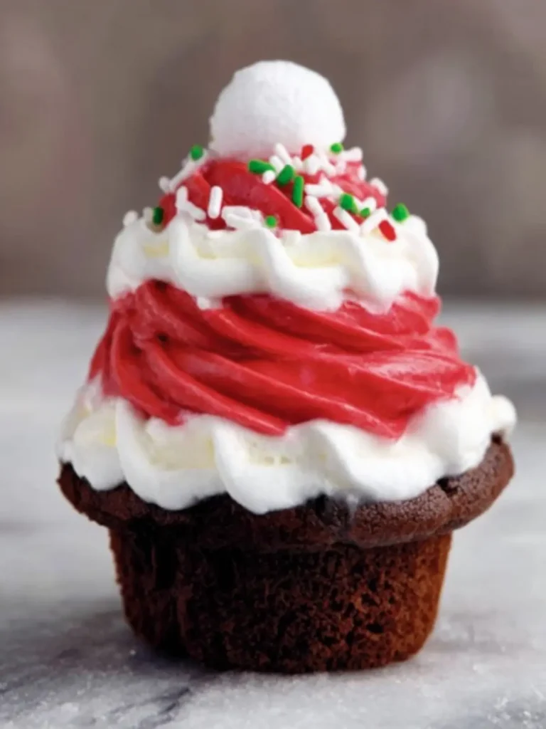 Festive Santa Hat Cupcake Treat First Image