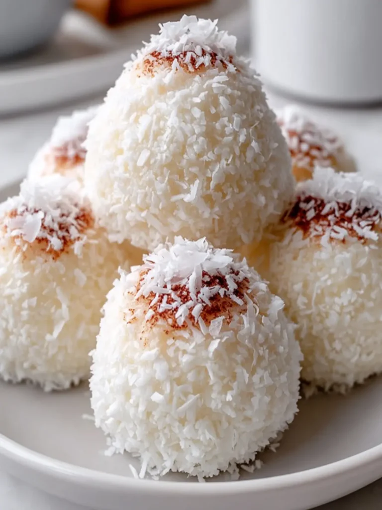 Coconut-Covered Snowball Desserts Meal First Image
