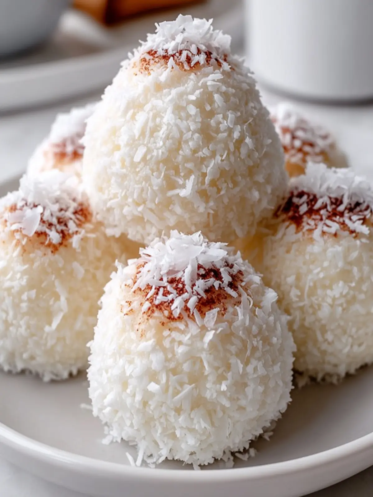 Coconut-Covered Snowball Desserts Meal First Image
