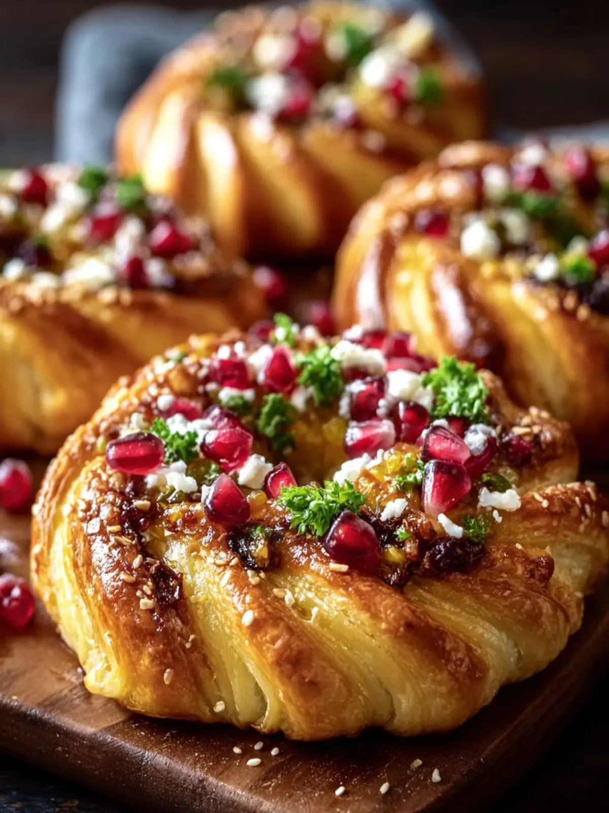 Savory Pastry Rings with Pomegranate First Image