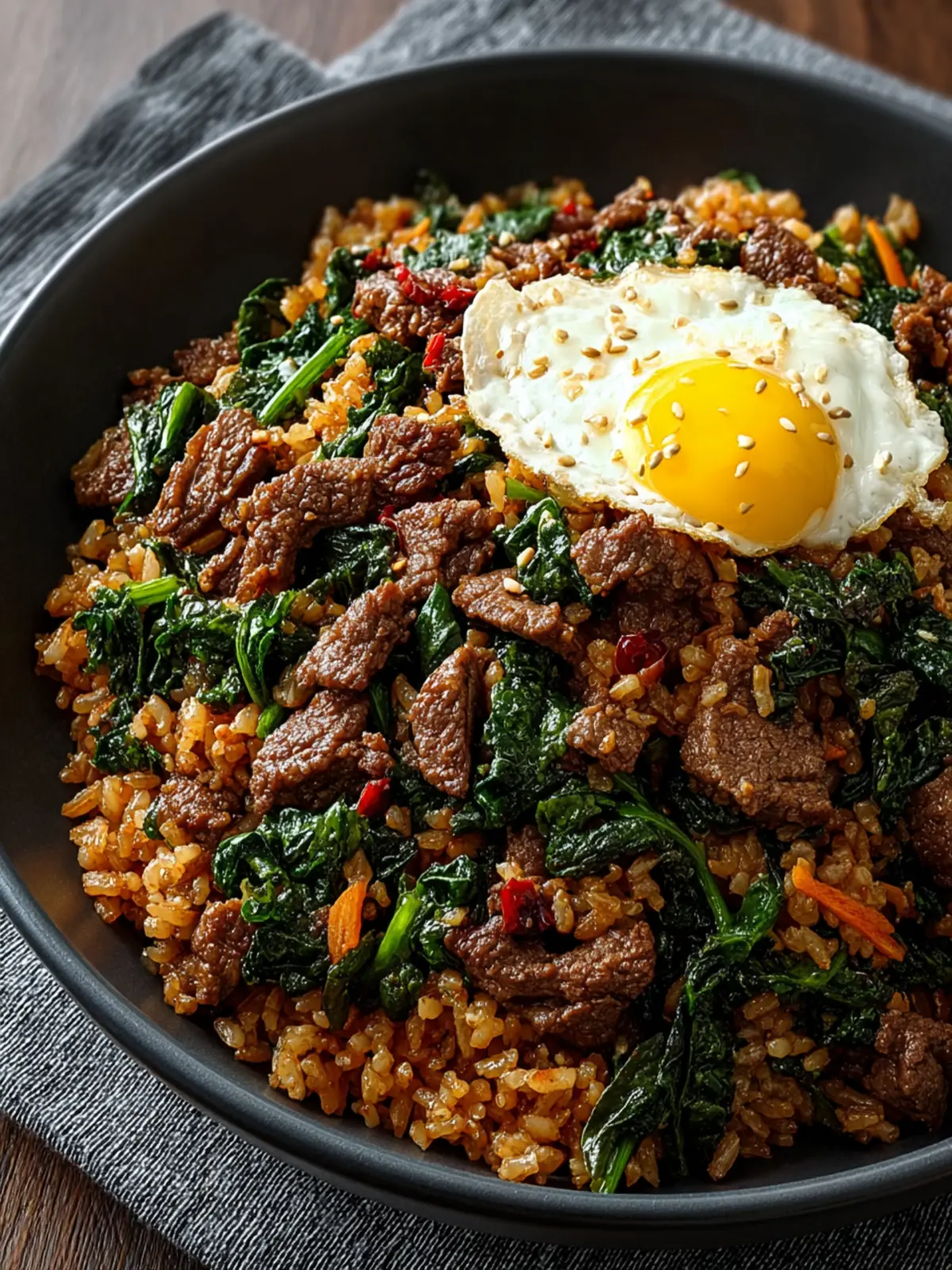 Korean Beef Spinach Rice Recipe First Image