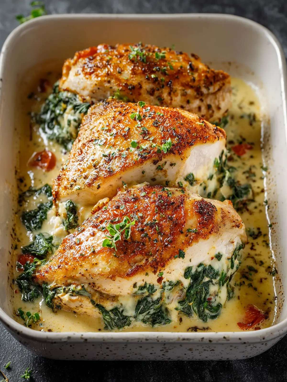 Easy Creamy Spinach and Cheese Stuffed Chicken First Image