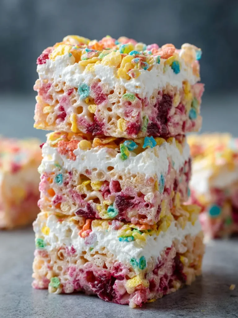 Fruity Pebble Rice Crispy Treats First Image