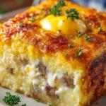 Sausage Egg and Cream Cheese Hashbrown Casserole First Image