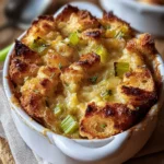 Irresistible Leek and Gruyere Bread Pudding Recipe First Image