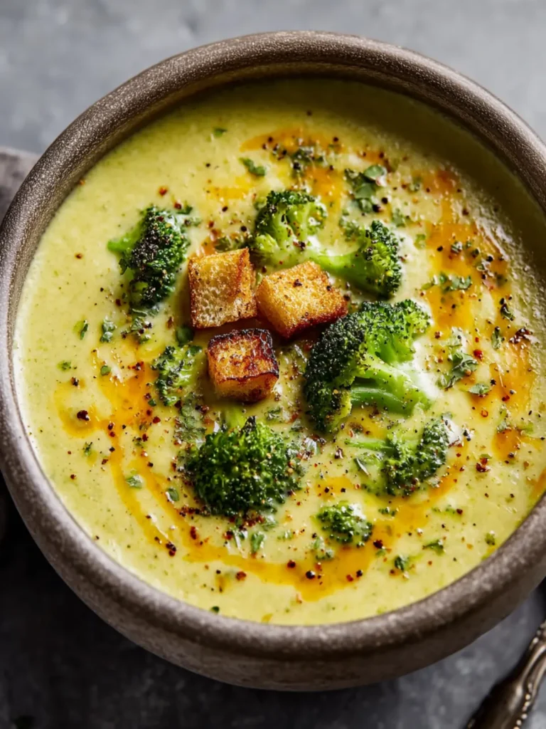 Vegan Broccoli Cheddar Soup Recipe First Image