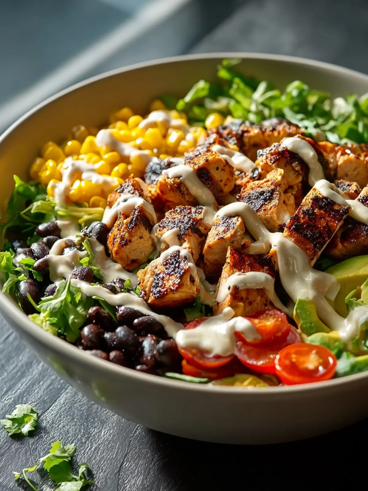 Delicious Chipotle Chicken Bowl with Black Beans & Creamy Sauce First Image
