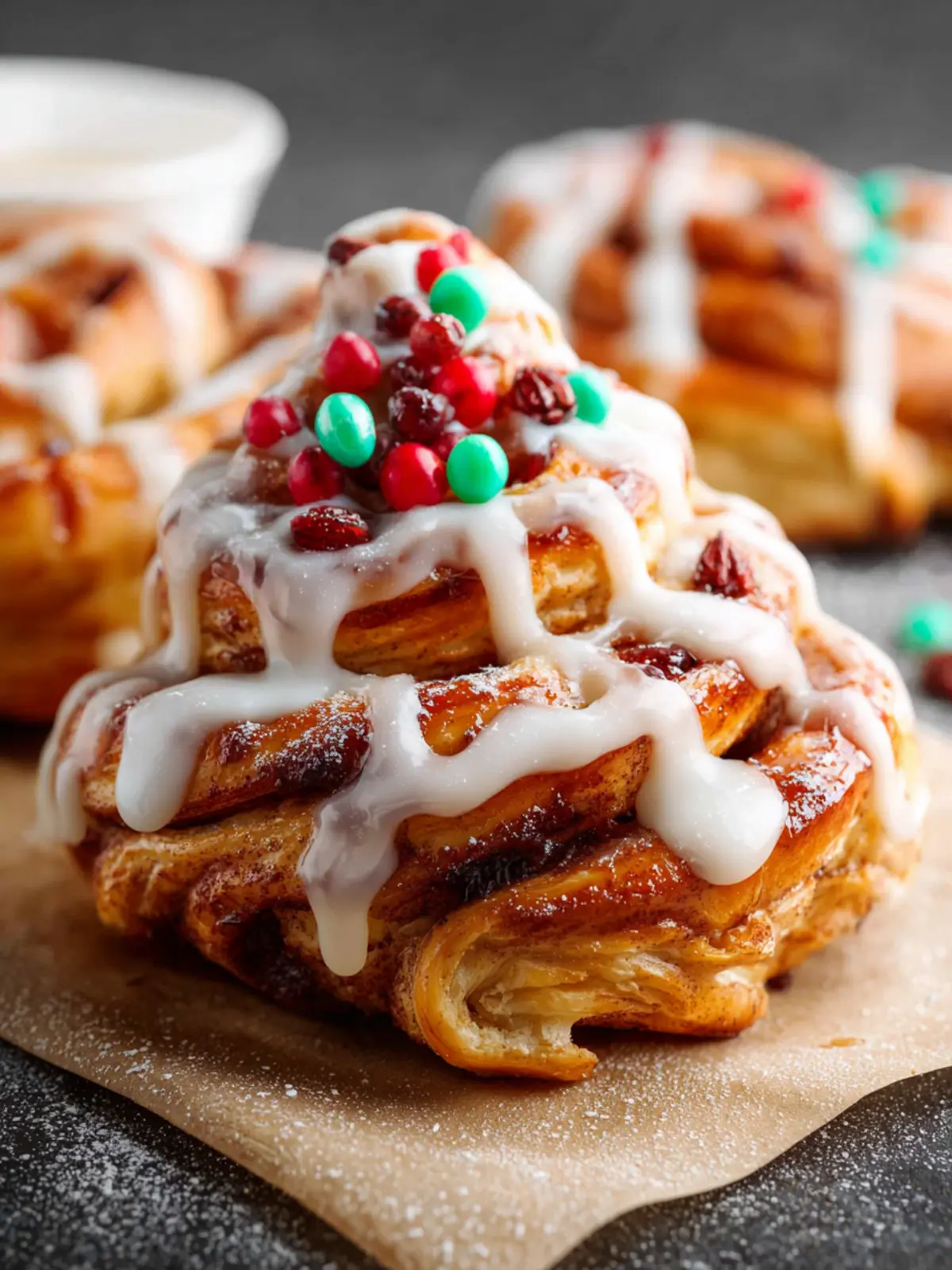 Quick and Easy Christmas Tree Cinnamon Rolls First Image