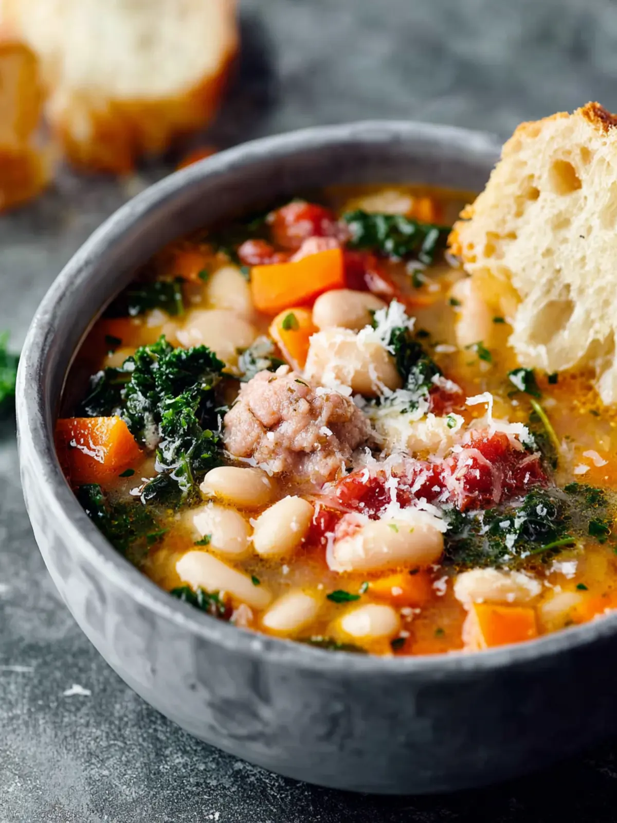 Slow Cooker Tuscan White Bean Soup First Image