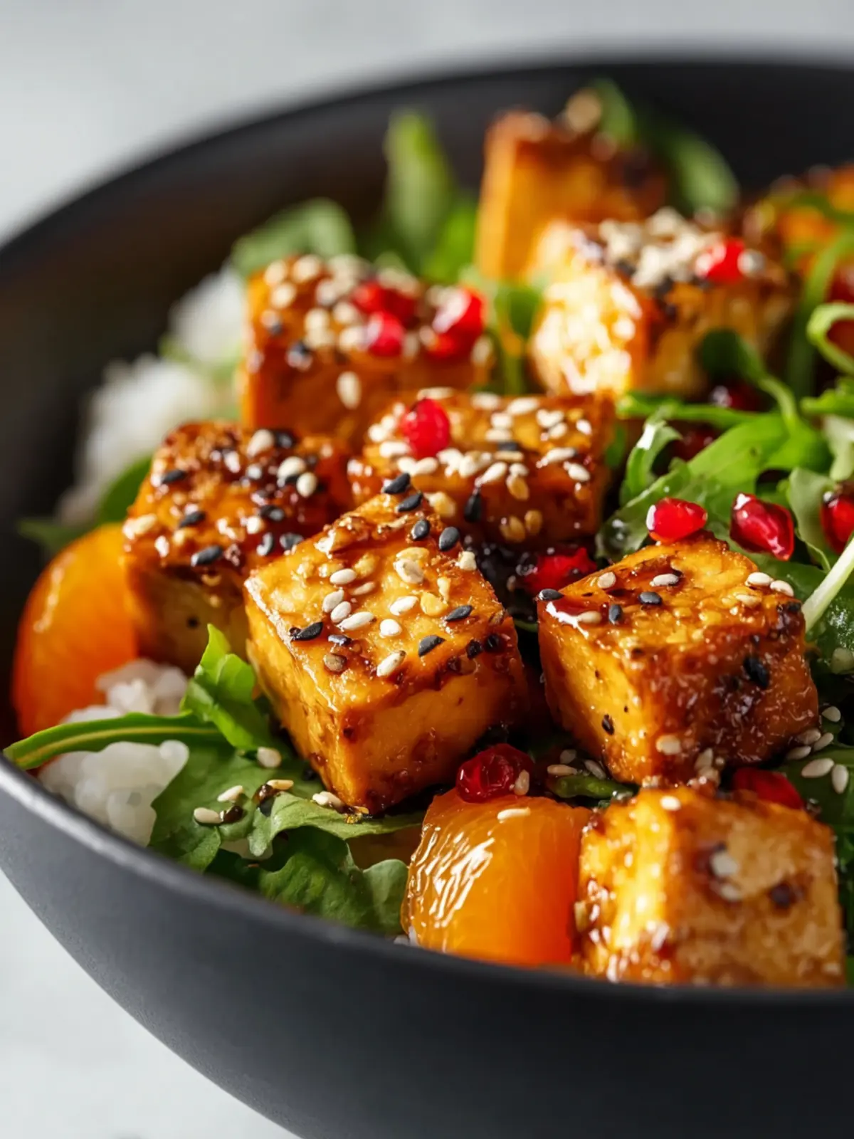 Sesame Apricot Tofu Bowl Recipe First Image
