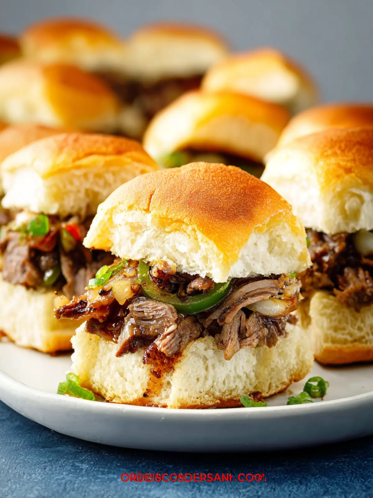 Philly Cheesesteak Sliders on Hawaiian Rolls First Image