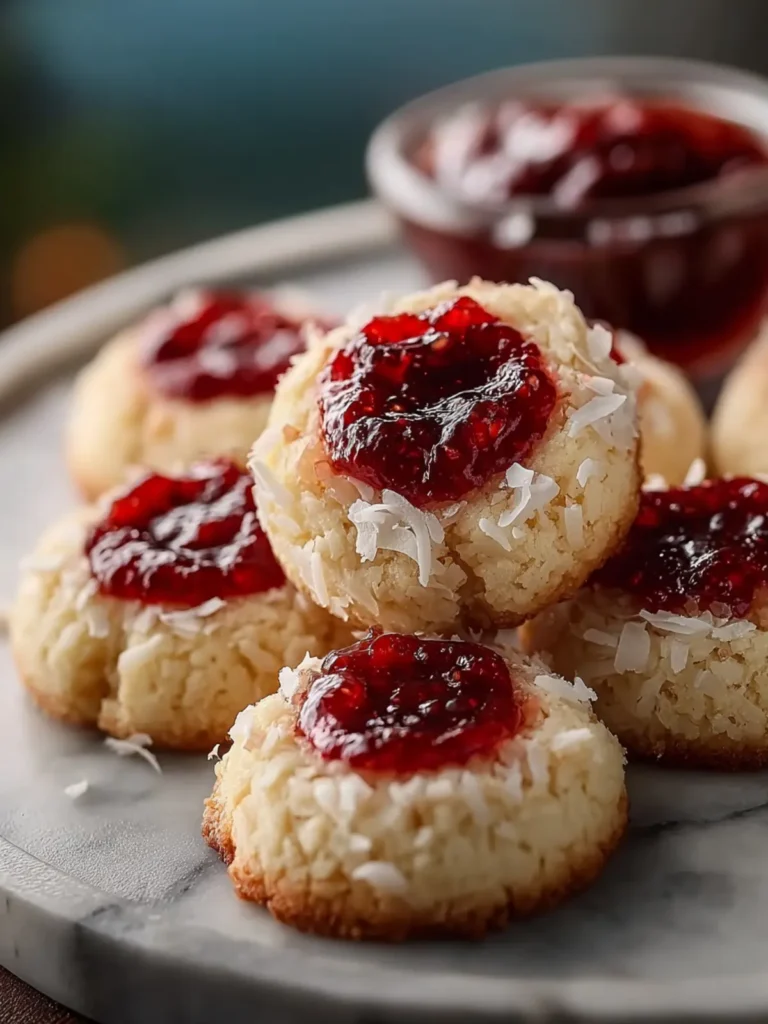 Vanilla Coconut Jam Thumbprint Cookies First Image