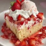 Easy Strawberry Tres Leches Poke Cake (With Strawberry Ice Cream!) First Image