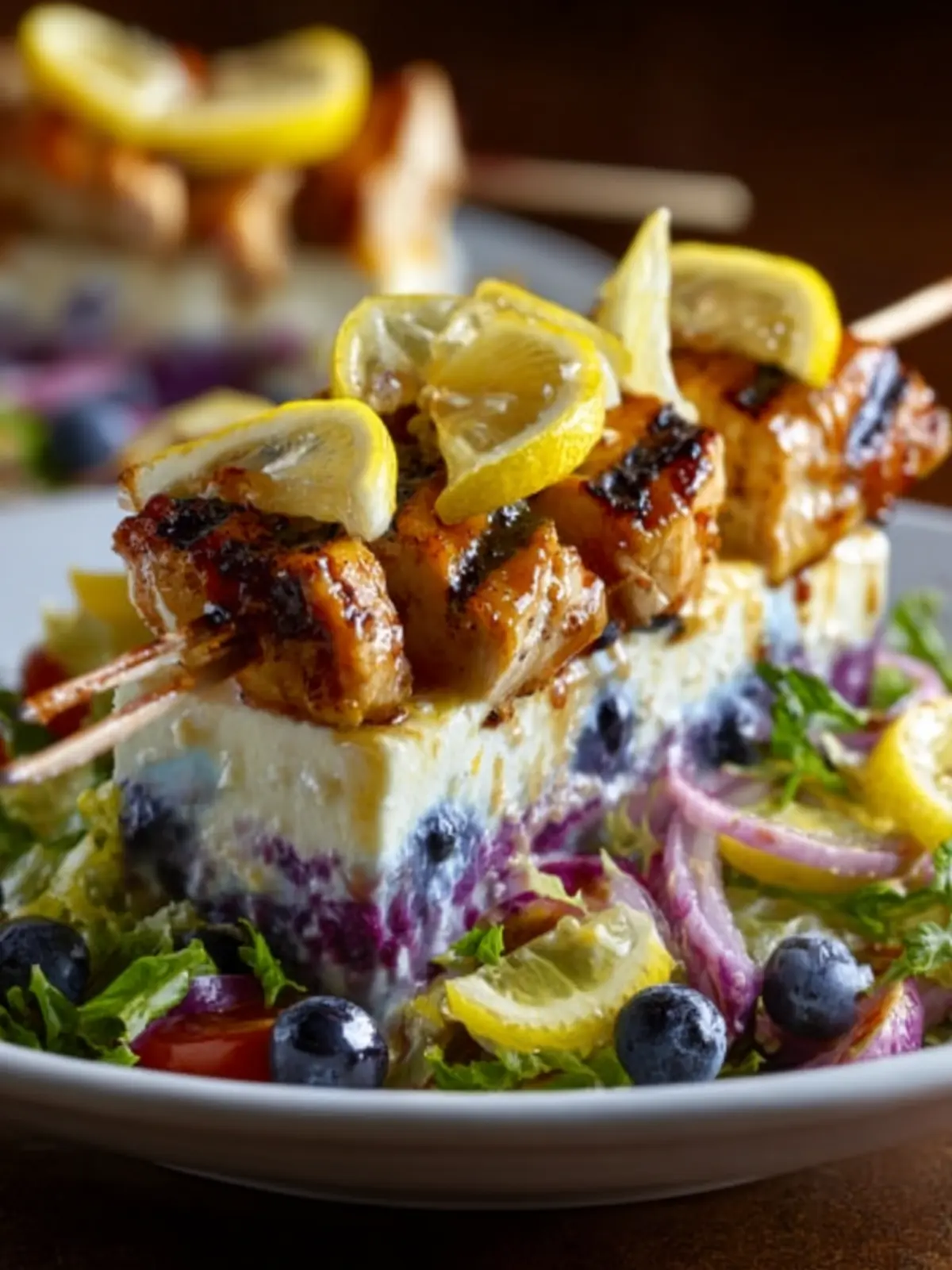 Grilled BBQ Chicken Skewer Salad (Inspired by CPK) First Image