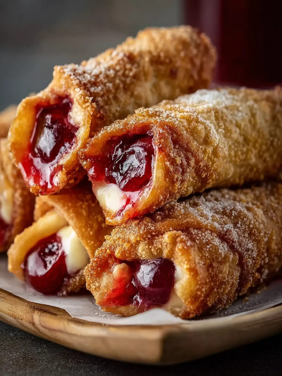 Homemade Air Fryer Cherry Cheesecake Egg Rolls First Image